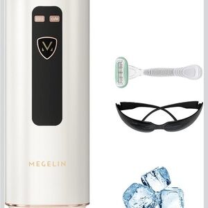 Megelin White & Rose Gold IPL Hair Removal Device with Accessories